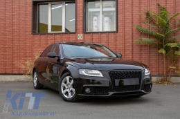 Предна Решетка без значки, подходяща за Audi A4 B8 (2007-2012) RS Дизайн Piano Black-image-6064027