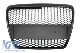 image-36-Предна Решетка без значки, подходяща за AUDI A6 4F C6 (2004-2007) RS Дизайн Матово черно