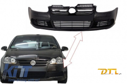 Предна Броня подходяща за VW Golf V 5 (2003-2007) Jetta (2005-2010) R32 Piano Гланцирано черно Grill-image-6052606