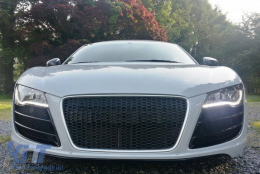 Предна Решетка подходяща за Audi R8 (2007-2012) Медена пита Piano Black-image-6015638