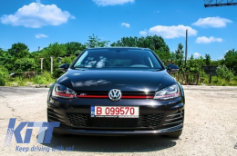 Предна Броня, подходяща за VW Golf VII Golf 7 2013-up TFSI Look с Фарове 3D LED DRL ЧЕРВЕНО Преливащи мигачи и Решетка-image-6093496