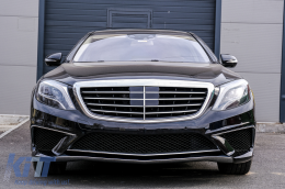 Комплект за каросерия, подходящ за Mercedes S-Class W222 (2013-06.2017) Дълга версия с Накрайници за ауспух S63 Дизайн Хром Special Edition-image-6091091