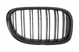 Централни решетки, подходящи за BMW 7 Series F01 F02 F03 (2008-2015) М дизайн с двойна лента Piano Black-image-6016160