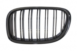Централни решетки, подходящи за BMW 7 Series F01 F02 F03 (2008-2015) М дизайн с двойна лента Piano Black-image-6016161