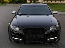 Предна Решетка без значки, подходяща за AUDI A6 4F 4F2 C6 (2004-2011) RS Дизайн Piano Black-image-6016925