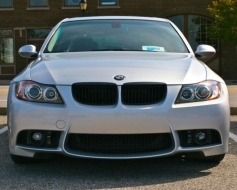 Предна броня, подходяща за BMW 3 series E90 Sedan E91 Touring (2004-2008) Non LCI M3 Дизайн с Фарове за мъгла дим-image-6017419