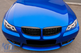 Предна бъбрековидни Решетки , подходящи за BMW 3 Series E90 E91 Pre-LCI (2005-2008) М дизайн с двойна лента Piano Black-image-6089256