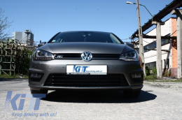 Пълен комплект за каросерия, подходящ за VW Golf 7 VII (2012-2017) R-line Look с Фарове 3D LED DRL Flowing Динамичен Sequential Въртящи се светлини Сребърен-image-6017923