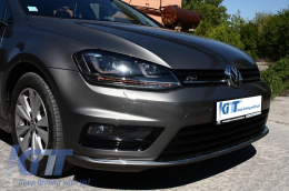 Пълен комплект за каросерия, подходящ за VW Golf 7 VII (2012-2017) R-line Look с Фарове 3D LED DRL Flowing Динамичен Sequential Въртящи се светлини Сребърен-image-6017926