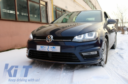 Пълен комплект за каросерия, подходящ за VW Golf 7 VII (2012-2017) R-line Look с Фарове 3D LED DRL Flowing Динамичен Sequential Въртящи се светлини Сребърен-image-6040254