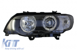 image-43-Headlights Replacement suitable for BMW X5 E53 Facelift (2004-2006) 2 Halo Rims Black  Left Side
