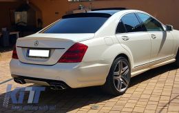 Дефузьор за задна броня с Накрайници за ауспух подходящ за Mercedes S-Class W221 (2005-2013)-image-6020646