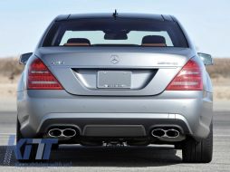 Дефузьор за задна броня , подходящ за Mercedes S-Class W221 (2005-2013) с Накрайници за ауспух-image-6019088