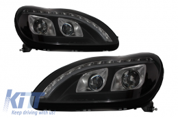 image-75-Headlights LED DRL suitable for MERCEDES Benz W220 S Class (1998-2005) Black