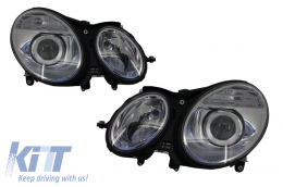 image-77-Xenon Headlights suitable for MERCEDES Benz W211 E Class (2003-2006) Chrome