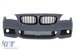 image-54-Предна Броня , подходяща за BMW 5 Series F10 F11 (2011-2014) M-Technik Дизайн with Kidney Решетки М дизайн с двойна лента Piano Black