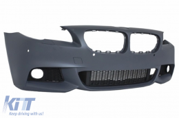 Предна Броня , подходяща за BMW 5 Series F10 F11 (2011-2014) M-Technik Дизайн with Kidney Решетки М дизайн с двойна лента Piano Black-image-6019314