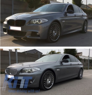 Предна Броня , подходяща за BMW 5 Series F10 F11 (2011-2014) M-Technik Дизайн with Kidney Решетки М дизайн с двойна лента Piano Black-image-6019318