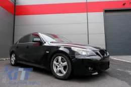 Предна Броня подходяща за BMW 5 Series E60 (2003-2010) M5 Дизайн с Централна решетка Double Stripe Piano Black-image-6062021