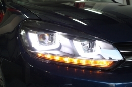 Предна Броня, подходяща за VW Golf VI 6 (2008-2013) R20 Look с Фарове 3D LED DRL U-Design LED Flowing Turning Light-image-6021175