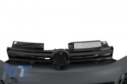 Предна Броня , подходяща за VW Golf VI 6 (2008-2013) R20 Look с Фарове 3D LED DRL U-Design LED Flowing Turning Light Red Stripe TFSI-image-6021186