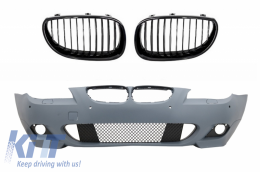image-4-Front Bumper without Fog Lights with PDC 18mm Frontal Grille suitable for BMW 5 Series E60 07-10 M-Technik Design