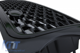 Централна решетка и Странични вентилационни отвори отвори, подходящи за Land Rover Range Rover Спорт (2005-2008) L320 автобиография Look All Черен Edition-image-6042520