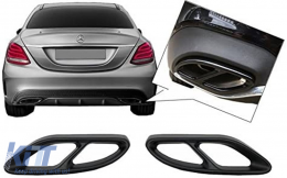 Черен капаци за накрайници за ауспух подходящи за MERCEDES C-Class W205 S65 E65 GLE W166 X166 GLC W253 Спорт Дизайн-image-6106663