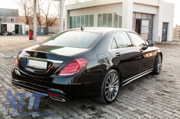 Комплект за каросерия, подходящ за Mercedes W222 S-Class (2013-06.2017) Дълга версия с Накрайници за ауспух S65 Хром Special Edition-image-6023120