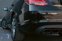 Дефузьор за задна броня , подходящ за Mercedes C-Class W205 S205 (2014-2018) C63 Look Сенчесто черно само за стандартна броня-image-6092270