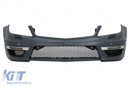 Боди комплект със Спорт Предна Решетка Черен подходящ за Mercedes C-Class W204 (2007-2014) Facelift C63 Дизайн-image-6024824