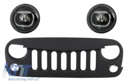 image-10-Централна Предна Решетка с HID Bi-Xenon Фарове , подходящи за JEEP Wrangler Rubicon JK (2007-2017) Angry Bird Дизайн