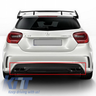 Накрайници за ауспух подходящи за Mercedes A-Class W176 (2012-2018) CLA W117 C117 (2012-2018) A45 CLA45 Дизайн Черен-image-6027839