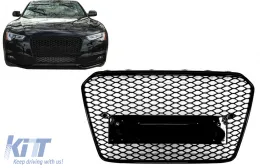 Предна Решетка без значки, подходяща за AUDI A5 8T (2012-2015) RS Дизайн Piano Black-image-6092692
