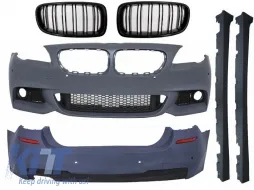 image-17-Complete Body Kit suitable for BMW F11 (2010-2014) Central Grilles Kidney Double Stripe M Design Piano Black