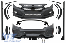 image-1-Комплект за каросерия, подходящ за Honda Civic MK10 FC FK (2016-Up) Sedan Type R-Design