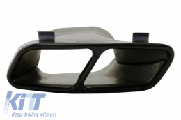 Задна дифузьор с накрайници за ауспух Черен подходящ за Mercedes A-Class W176 (2012-2015) A45 Facelift Дизайн-image-6028068