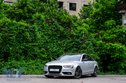 Предна Решетка без значки, подходяща за Audi A4 B8 Facelift (2012-2015) RS Дизайн Медена пита Piano Black с PDC капаци-image-6094145