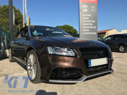Предна Решетка , подходяща за Audi A5 8T (2008-2011) RS5 Дизайн Badgeless Piano Black-image-6032546