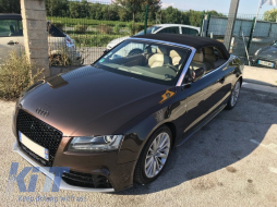 Предна Решетка , подходяща за Audi A5 8T (2008-2011) RS5 Дизайн Badgeless Piano Black-image-6032548