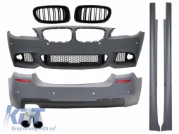 image-30-Complete Body Kit suitable for BMW F10 5 Series (2011-) M-Technik Design With Exhaust Muffler Tips and Grilles Double Stripe