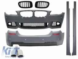 image-31-Complete Body Kit suitable for BMW F10 5 Series (2011-) M-Technik Design With Exhaust Muffler Tips M-Power Design and Grilles Double Stripe M Design