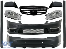 image-51-Боди комплект с Огледало на Предна Решетка и LED Фарове , подходящи за Mercedes S-Class W221 (2005-2009) LWB