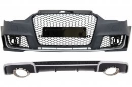 image-76-Предна Броня, подходяща за Audi A3 8V (2012-2015) с въздушен дифузьор на Задна Броня и накрайници на ауспуха Хечбек Sportback RS3 Дизайн