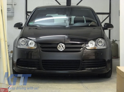 Боди комплект, подходящ за VW Golf 5 (2005-2007) R32 Дизайн на изпускателната система Предна Броня Piano Black-image-6031096