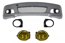 image-29-Front Bumper suitable for BMW 3 Series E46 Coupe Cabrio (1999-2007) M-tech M-technik M-Sport II Design With Yellow Fog Lights