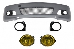image-0-Front Bumper suitable for BMW 3 Series E46 Coupe Cabrio (1999-2007) M-tech M-technik M-Sport II Design With Yellow Fog Lights