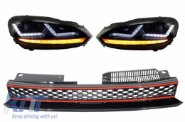 image-71-Badgeless Grille Full Honey Comb with Osram Xenon Headlights LED Dynamic Sequential Turning Lights GTI Design suitable for VW Golf 6 VI 2008-2012