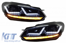 Предна Решетка , подходяща за VW Golf VI (2008-2012) с Ксенон Фарове Osram LED Динамичен последователни Въртящи се светлини R20 Дизайн-image-6031763