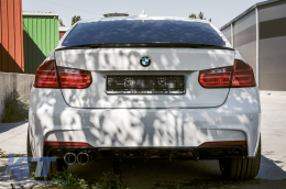 Пълен комплект за каросерия, подходящ за BMW Серия 3 F30 (2011-2014) и F30 LCI Facelift (2015-up) M-Performance дизайн с двоен двоен въздушен дифузьор-image-6070068
